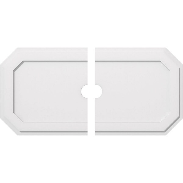 Ekena Millwork Emerald Architectural Grade PVC Ceiling Medallion, 38"W x 19"H x 3"ID x 13 1/4"C x 1"P, Two-Piece CMP38X19ED2-03000 - main
